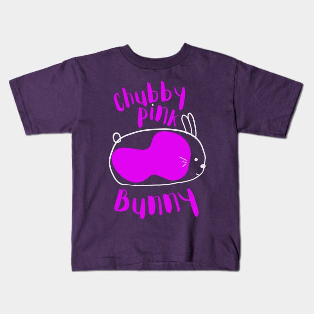 Chubby Pink Bunny Kids T-Shirt by TJWDraws